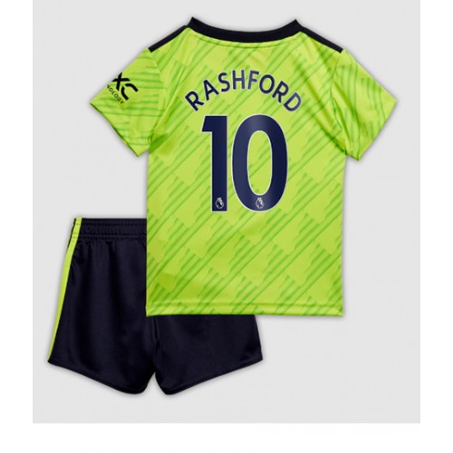 Dres Manchester United Marcus Rashford #10 Rezervni za djecu 2022-23 Kratak Rukav (+ kratke hlače)